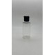 50 ml Şeffaf Plastik Şişe (PET) Siyah Fliptop Kapaklı