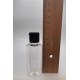50 ml Şeffaf Plastik Şişe (PET) Siyah Fliptop Kapaklı