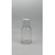 60 ml Şeffaf Plastik Şişe (PET) Beyaz Fliptop Kapaklı