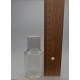 60 ml Şeffaf Plastik Şişe (PET) Beyaz Fliptop Kapaklı