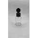 60 ml Şeffaf Plastik Şişe (PET) Siyah Fliptop Kapaklı
