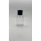 60 ml Şeffaf Plastik Şişe (PET) Siyah Fliptop Kapaklı