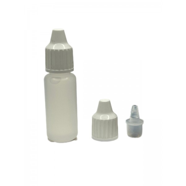 10 ml Damlalıklı Plastik Şişe (Göz Damlası Şişesi) Şeffaf - Beyaz Kapaklı