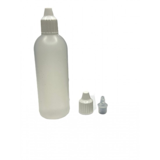 80 ml Damlalıklı Plastik Şişe (Göz Damlası Şişesi) Şeffaf - Beyaz Kapaklı