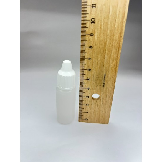 10 ml Damlalıklı Plastik Şişe (Göz Damlası Şişesi) Şeffaf - Beyaz Kapaklı