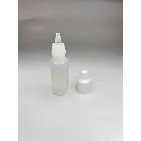 10 ml Damlalıklı Plastik Şişe (Göz Damlası Şişesi) Şeffaf - Beyaz Kapaklı