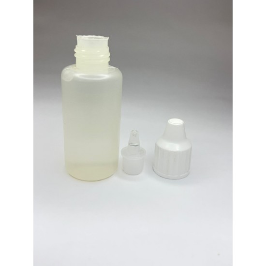 20 ml Damlalıklı Plastik Şişe (Göz Damlası Şişesi) Şeffaf - Beyaz Kapaklı