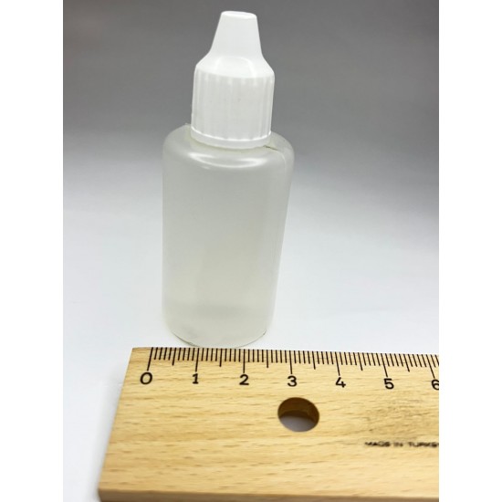 30 ml Damlalıklı Plastik Şişe (Göz Damlası Şişesi) Şeffaf - Beyaz Kapaklı