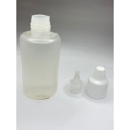 30 ml Damlalıklı Plastik Şişe (Göz Damlası Şişesi) Şeffaf - Beyaz Kapaklı