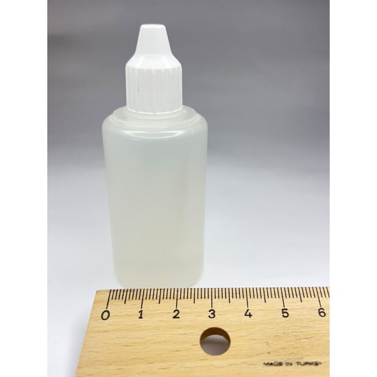 50 ml Damlalıklı Plastik Şişe (Göz Damlası Şişesi) Şeffaf - Beyaz Kapaklı