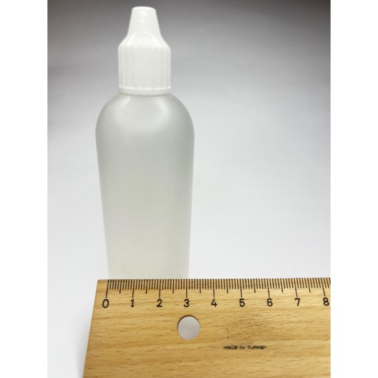 80 ml Damlalıklı Plastik Şişe (Göz Damlası Şişesi) Şeffaf - Beyaz Kapaklı