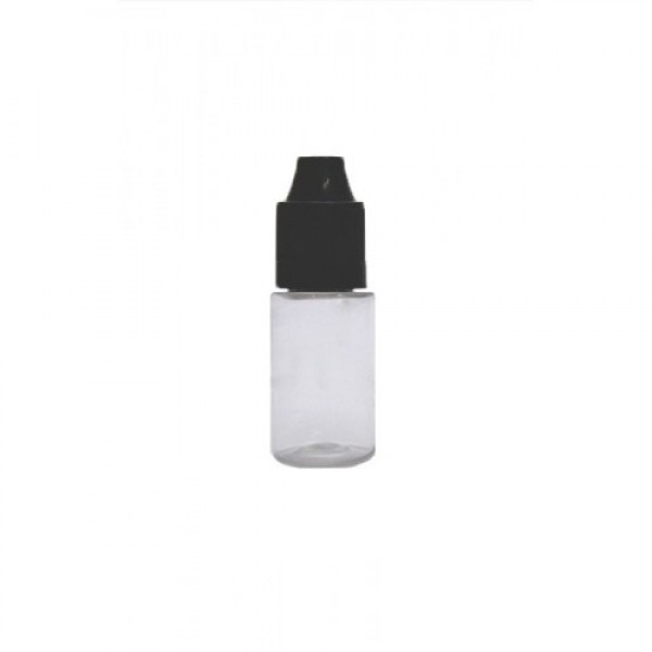 10 ml Şeffaf PET Likit Şişesi Siyah Çocuk Emniyetli Kapaklı