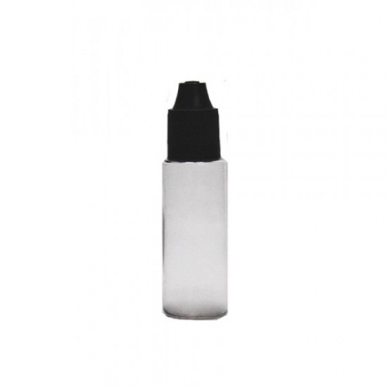 20 ml Şeffaf PET Likit Şişesi Siyah Çocuk Emniyetli Kapaklı