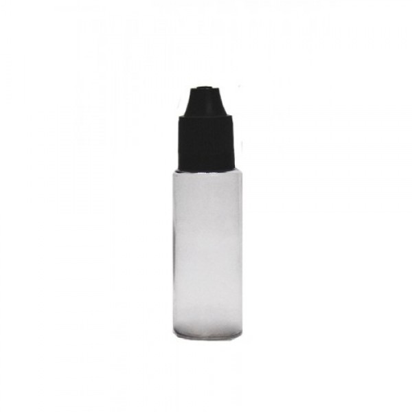 20 ml Şeffaf PET Likit Şişesi Siyah Çocuk Emniyetli Kapaklı