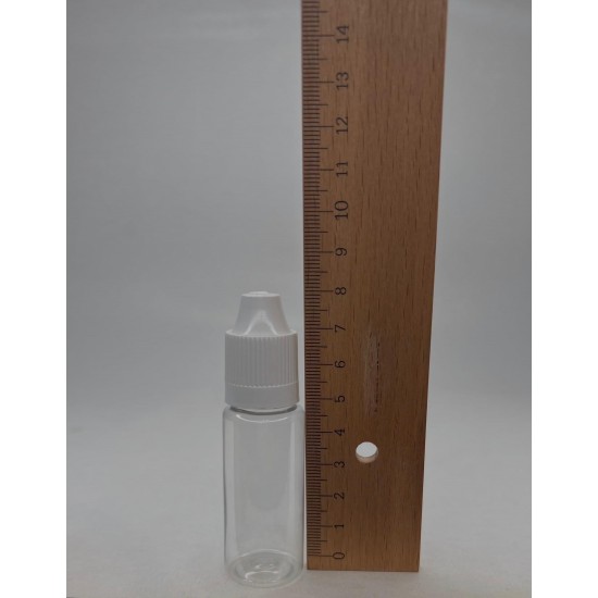 20 ml Şeffaf PET Likit Şişesi Beyaz Çocuk Emniyetli Kapaklı