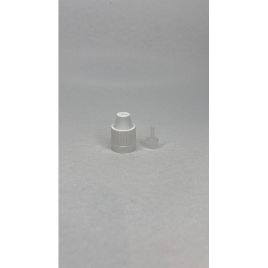 20 ml Şeffaf PET Likit Şişesi Beyaz Çocuk Emniyetli Kapaklı