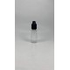 20 ml Şeffaf PET Likit Şişesi Siyah Çocuk Emniyetli Kapaklı