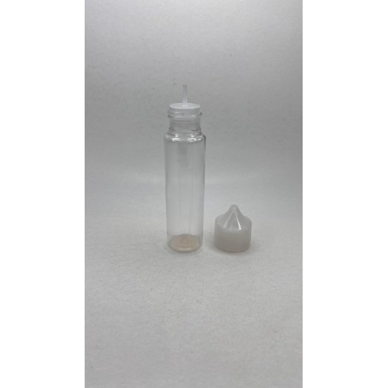 60 ml Şeffaf Gorilla Şişe Beyaz Kilitli Mühürlü Kapaklı V3