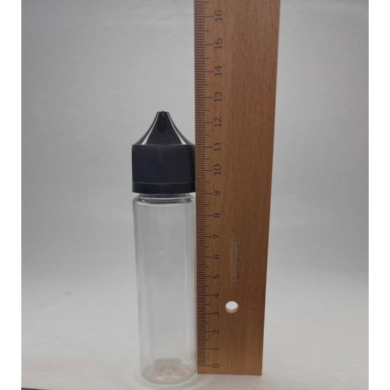 60 ml Şeffaf Gorilla Şişe Siyah Kilitli Mühürlü Kapaklı V3