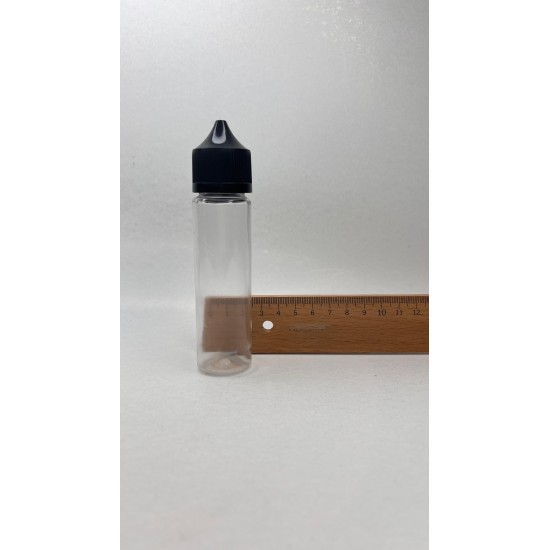 60 ml Şeffaf Gorilla Şişe Siyah Kilitli Mühürlü Kapaklı V3