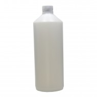 1000 ml (1 Litre) Beyaz Mat Plastik Şişe (PE) Beyaz Cola Kapaklı