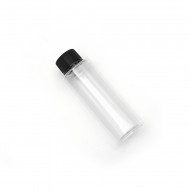 30 ml Şeffaf Plastik Şişe (PET) Siyah Düz Vidalı Kapakl