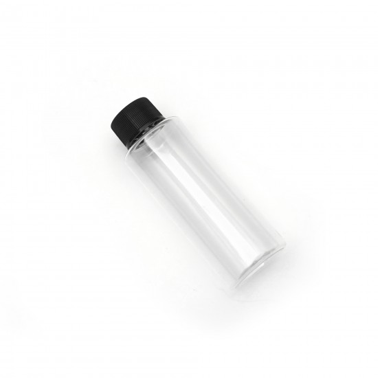 30 ml Şeffaf Plastik Şişe (PET) Siyah Düz Vidalı Kapakl