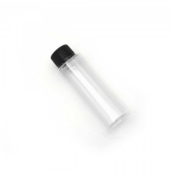 30 ml Şeffaf Plastik Şişe (PET) Siyah Düz Vidalı Kapakl