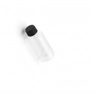50 ml Şeffaf Plastik Şişe (PET) Siyah Düz Vidalı Kapaklı