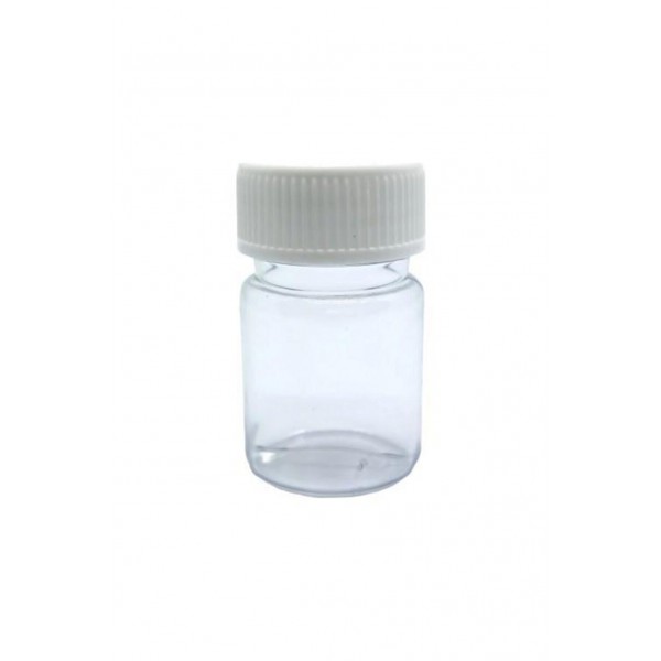 60 ml Şeffaf Plastik Şişe (PET) Beyaz Düz Vidalı Kapaklı 