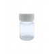60 ml Şeffaf Plastik Şişe (PET) Beyaz Düz Vidalı Kapaklı 