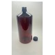 1000 ml (1 Litre) Kahverengi Plastik Şişe (PET) Siyah Düz Vidalı Kapaklı