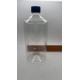 1000 ml (1 Litre) Şeffaf Plastik Şişe (PET) Siyah Düz Vidalı Kapaklı