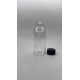 100 ml Şeffaf Plastik Şişe (PET) Siyah Düz Vidalı Kapaklı (24 Ağız)