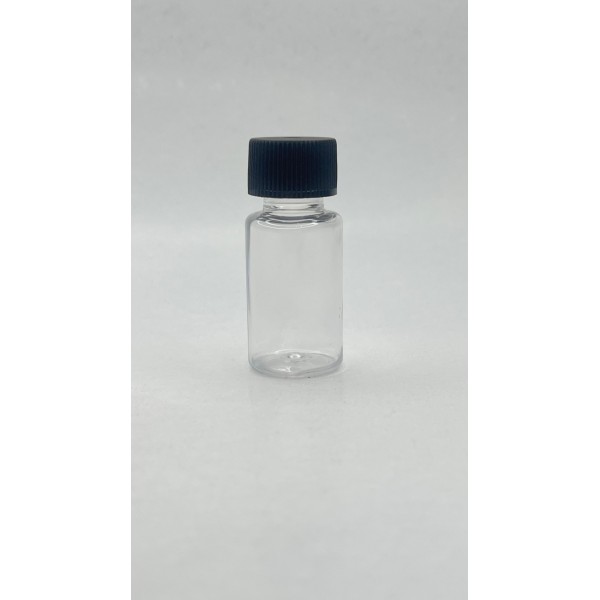 10 ml Şeffaf Plastik Şişe (PET) Siyah Düz Vidalı Kapaklı