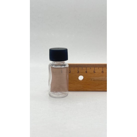 10 ml Şeffaf Plastik Şişe (PET) Siyah Düz Vidalı Kapaklı