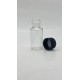 10 ml Şeffaf Plastik Şişe (PET) Siyah Düz Vidalı Kapaklı
