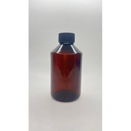 250 ml Kahverengi Plastik Şişe (PET) Siyah Düz Vidalı Kapaklı