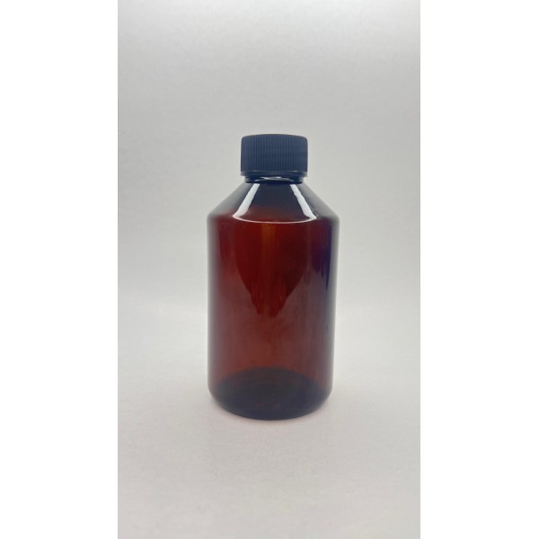 250 ml Kahverengi Plastik Şişe (PET) Siyah Düz Vidalı Kapaklı