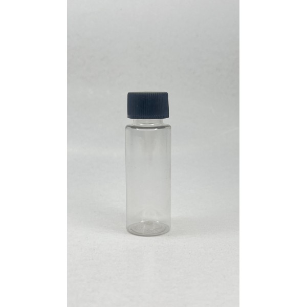 20 ml Şeffaf Plastik Şişe (PET) Siyah Düz Vidalı Kapaklı
