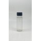 20 ml Şeffaf Plastik Şişe (PET) Siyah Düz Vidalı Kapaklı