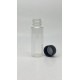 20 ml Şeffaf Plastik Şişe (PET) Siyah Düz Vidalı Kapaklı