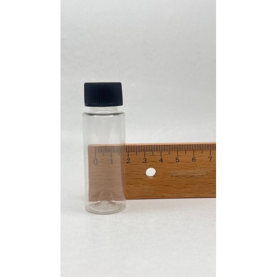 20 ml Şeffaf Plastik Şişe (PET) Siyah Düz Vidalı Kapaklı