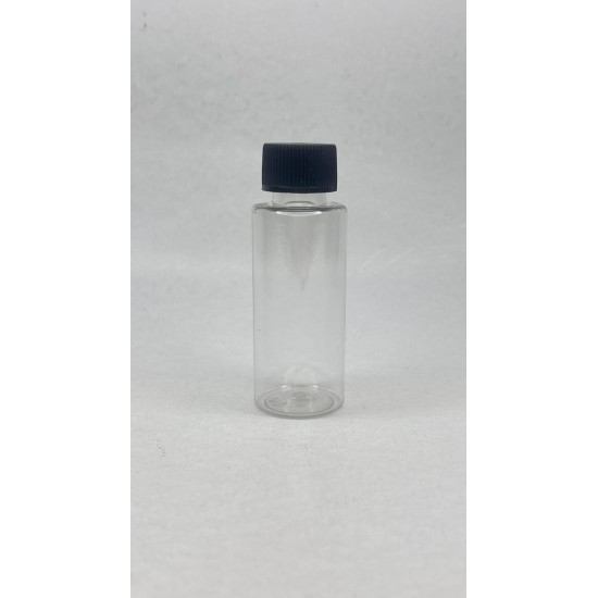 30 ml Şeffaf Plastik Şişe (PET) Siyah Düz Vidalı Kapakl