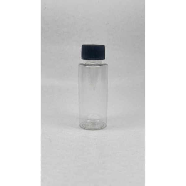 30 ml Şeffaf Plastik Şişe (PET) Siyah Düz Vidalı Kapakl
