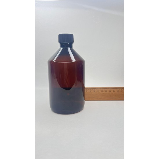 500 ml Kahverengi Plastik Şişe (PET) Siyah Düz Vidalı Kapaklı 