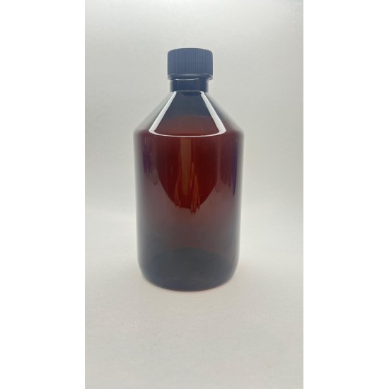 500 ml Kahverengi Plastik Şişe (PET) Siyah Düz Vidalı Kapaklı 