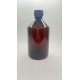 500 ml Kahverengi Plastik Şişe (PET) Siyah Düz Vidalı Kapaklı 