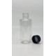 50 ml Şeffaf Plastik Şişe (PET) Siyah Düz Vidalı Kapaklı
