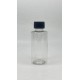 50 ml Şeffaf Plastik Şişe (PET) Siyah Düz Vidalı Kapaklı